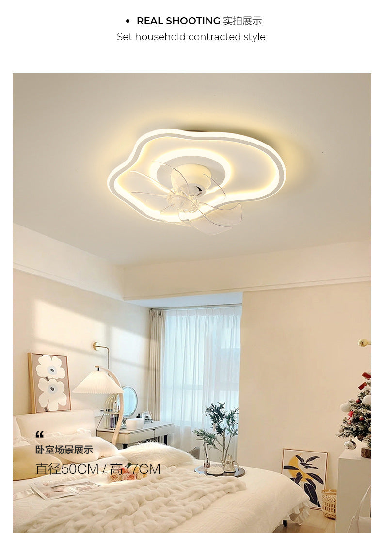 Zhongshan Lighting Fan Light Bedroom Cloud Ceiling Light Simple Modern Children's Room360Rotating Head Shaking Fan Light