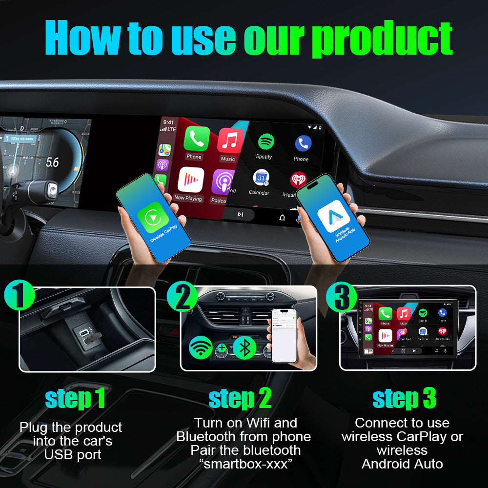Carplay Original Car Wired to Wireless Box In-Car Smart Adapter auto Navigation Black Box Ai box