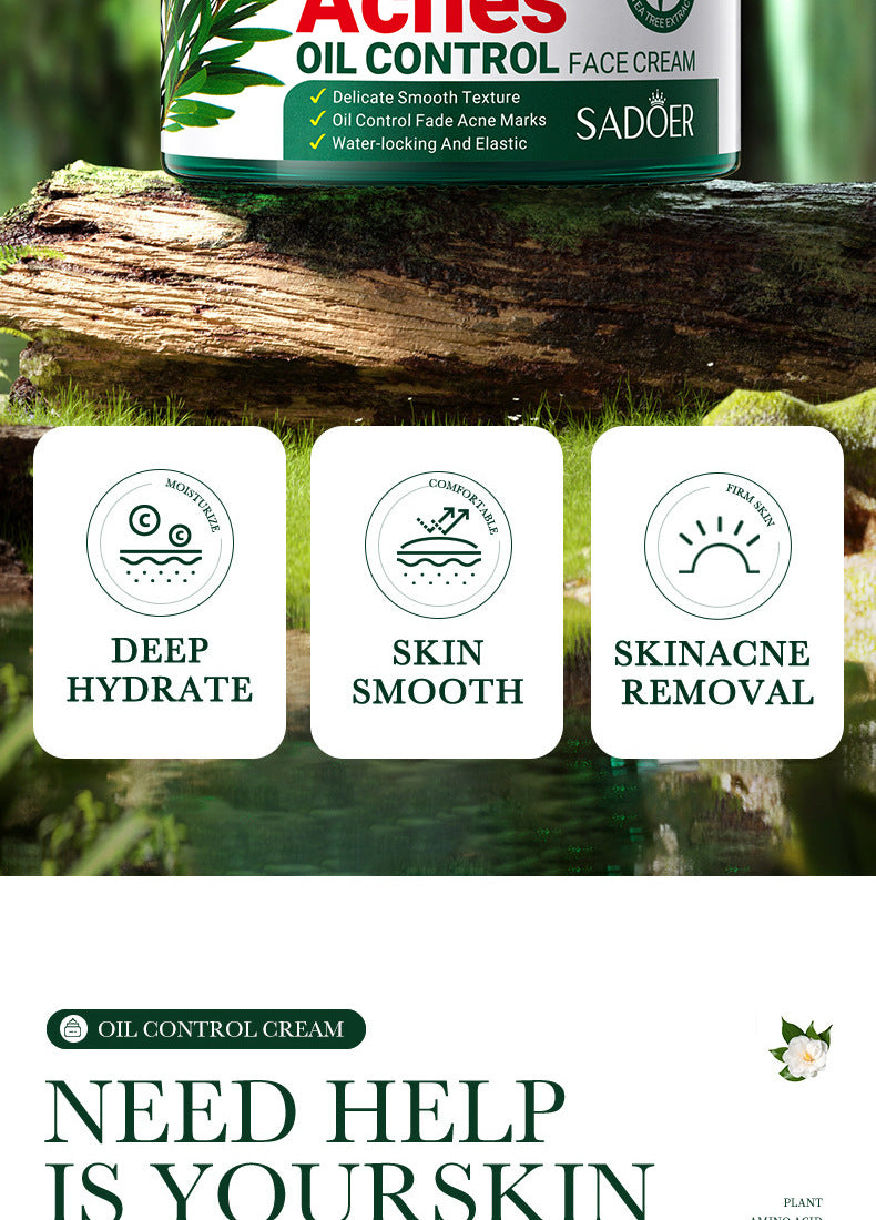 Full English Tea Tree Skincare Set SADOER Cleansing, moisturizing, hydrating five-piece set for  foreign trade wholesale