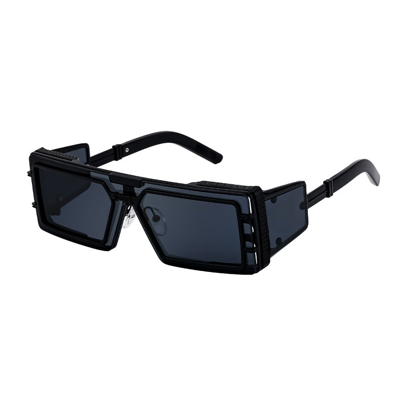 New Full Frame Glasses Men's Future Technology High-end Sense European and American fashion Square Frame Sunglasses Sunglasses shades
