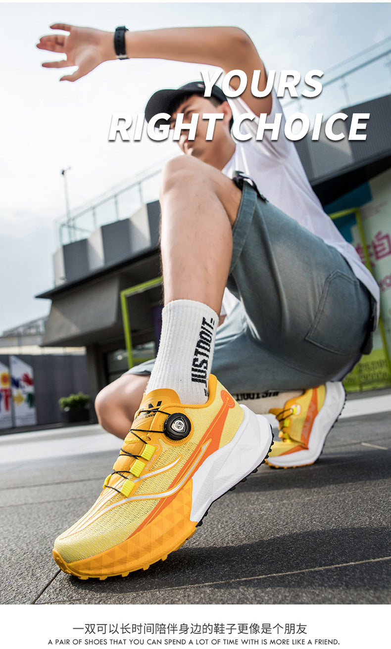 Full Palm Carbon Plate Sports Running Shoes Double Layer Popcorn Outdoor Trail Running Shoes Marathon Men's and Women's Shoes