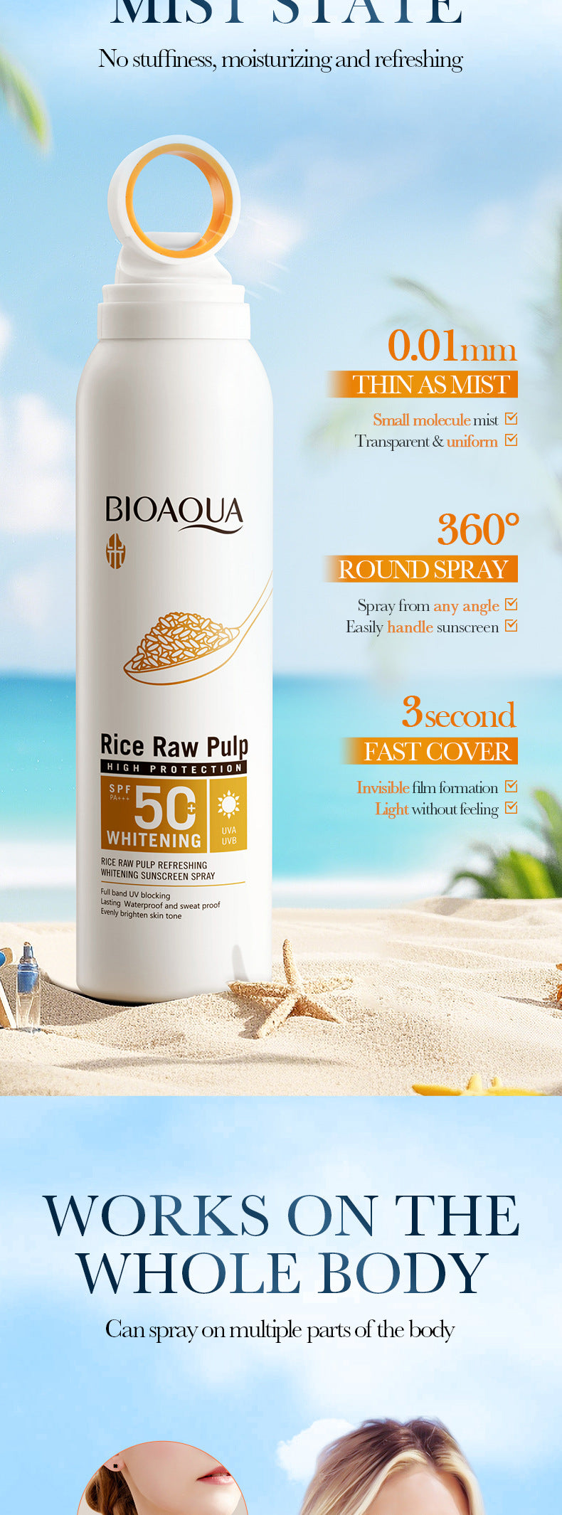 Cross-border Sunscreen Spray Product SPF50+ Anti-UV Sunscreen Export Manufacturer Wholesale