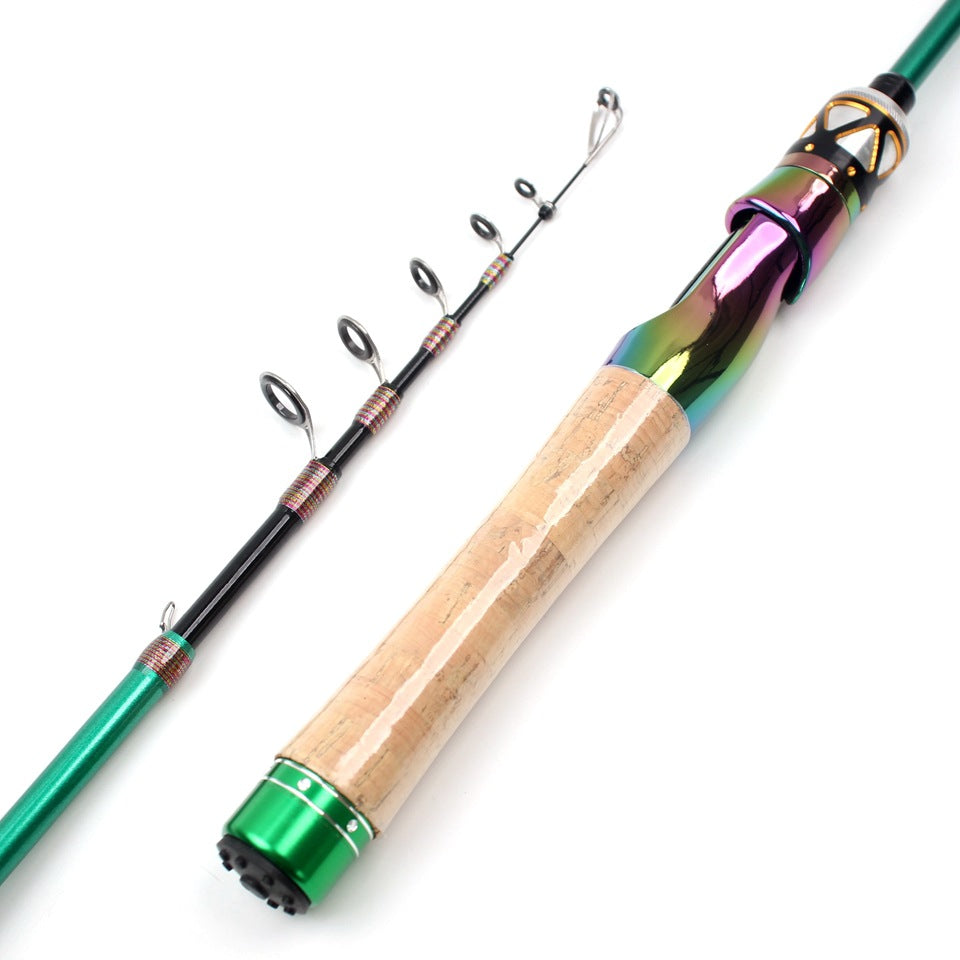 E-commerce Ultra-short Carbon Fiber Shrink UL Portable Lure Rod Electroplated Telescopic Stream Lure Rod