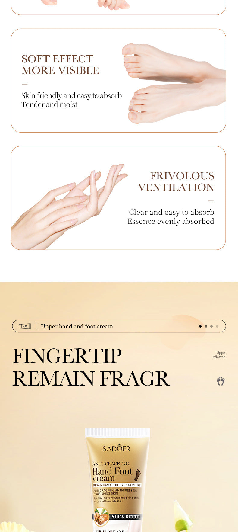 Full English Hand and Foot Cream60g SADOER Hydrating, moisturizing, anti-cracking, hydrating fragrance hand cream for  foreign trade wholesale