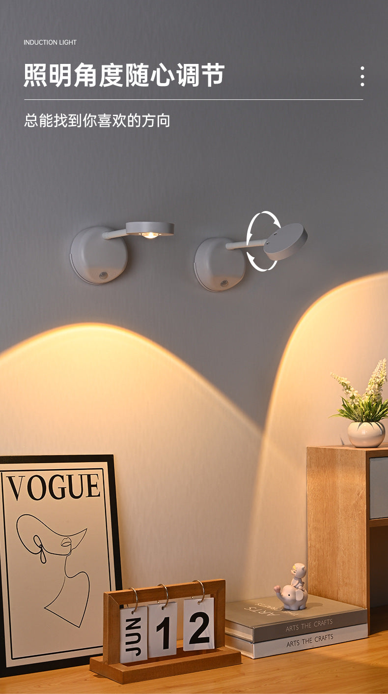 new indoor wireless wall light spotlight Charging led Intelligent Human Body Sensor Light Remote Control Picture Light