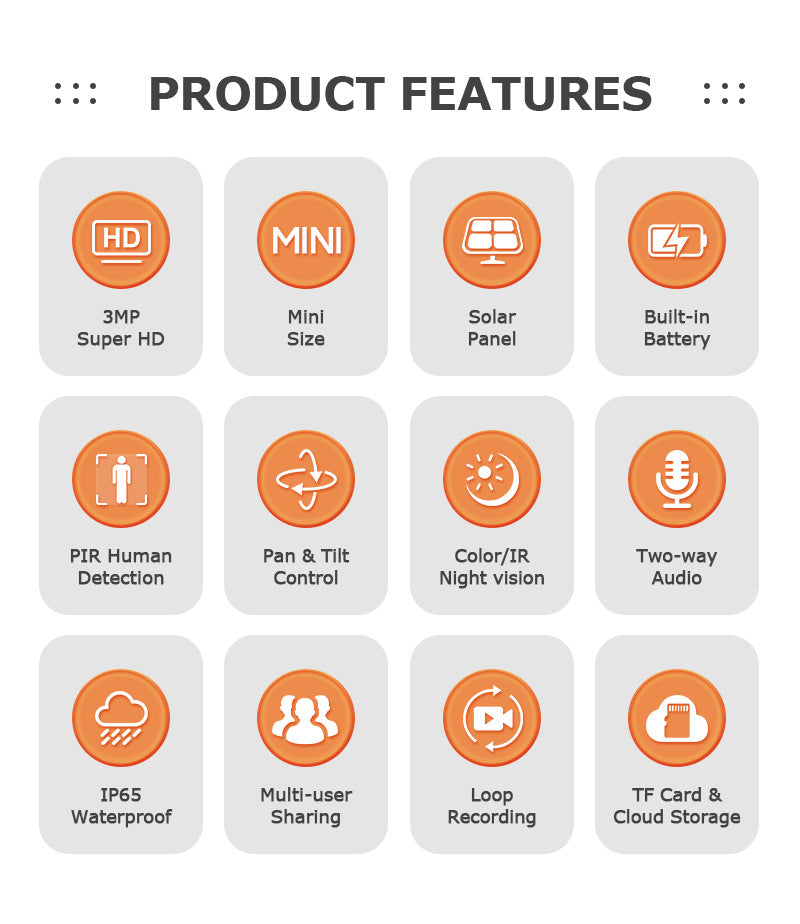 4G Solar Surveillance Camera Full Color Night Vision Network wif Low Power Gimbal Low Power Consumption Monitoring