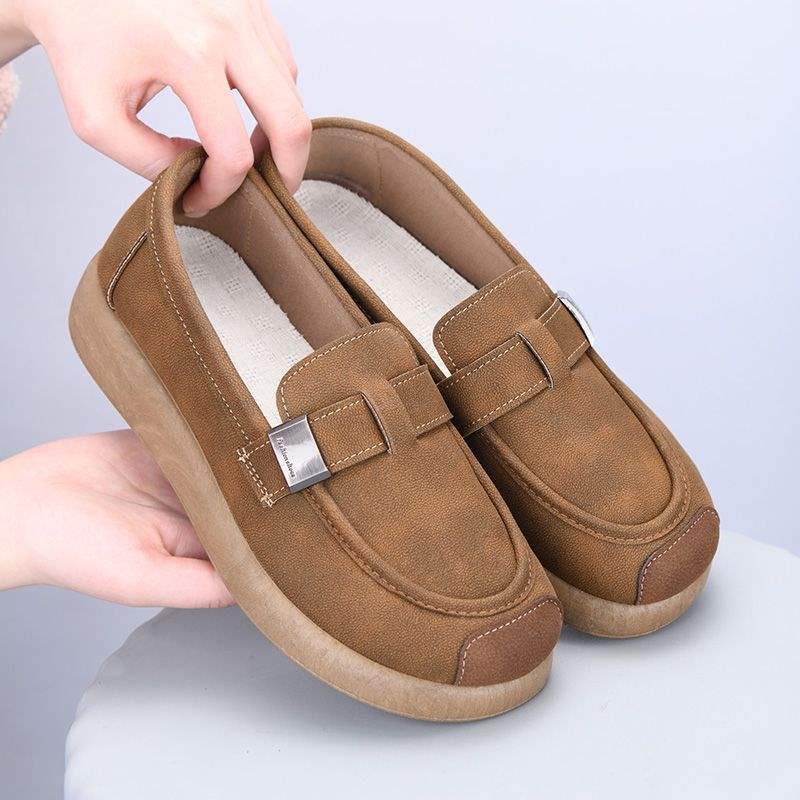 2025New Birkenstock Shoes for Women, Old North Cloth Shoes, Non-Slip Breathable Soft Sole, Non-Slip Mom Shoes, Spring Single Shoes