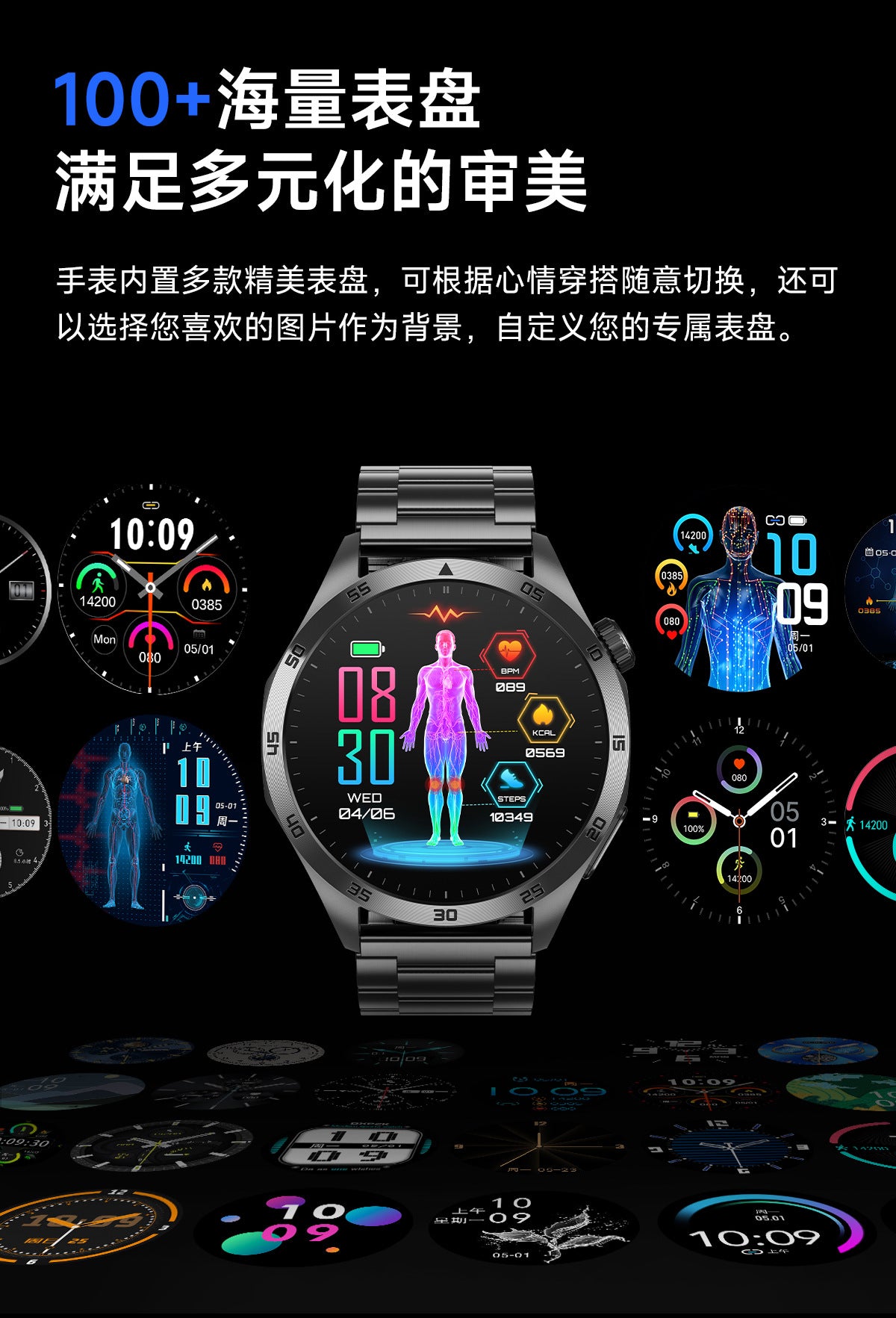 New ET485Smart Watch ECG ECG Health Monitoring Non-Invasive Blood Glucose Measurement Bluetooth Call Smart Watch