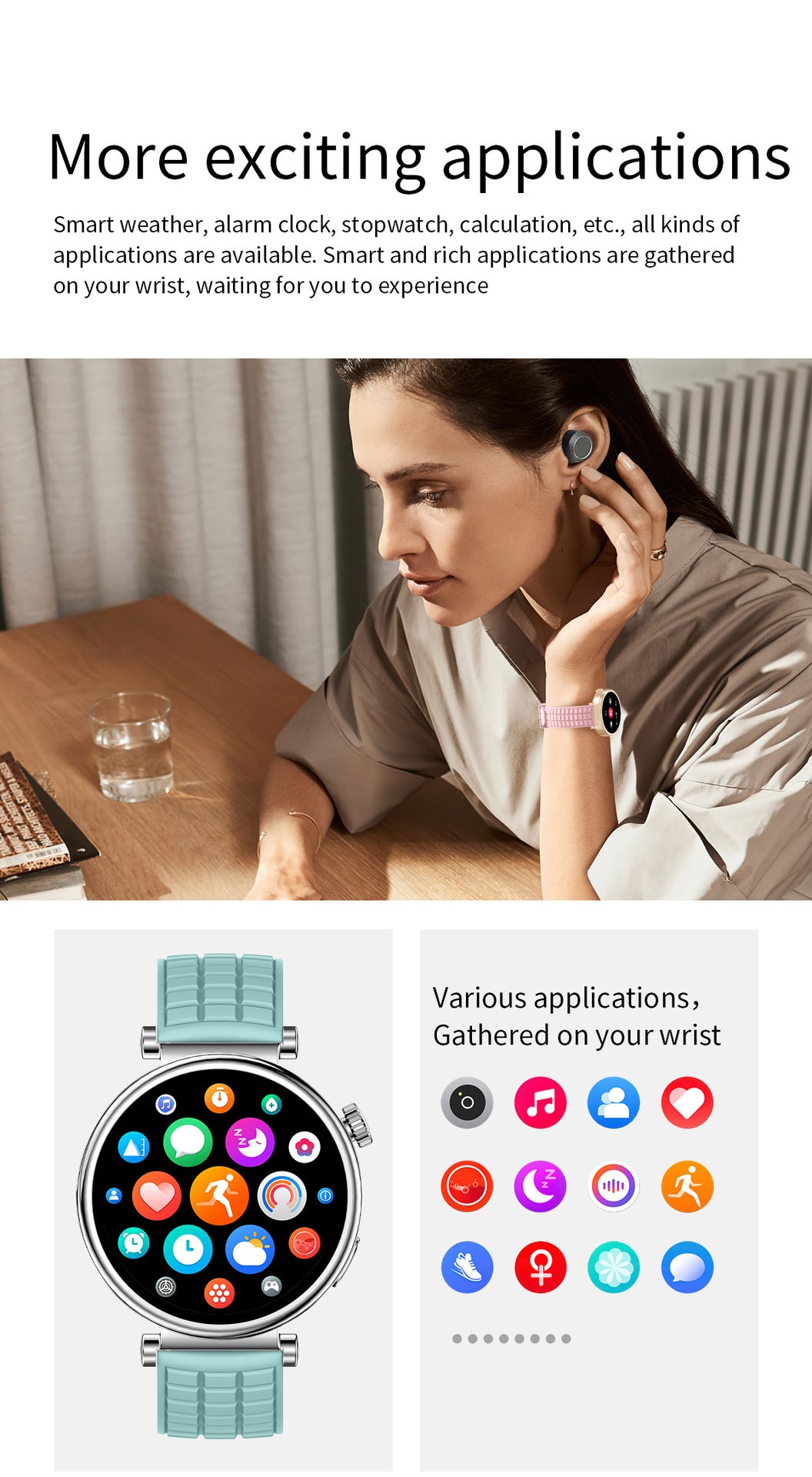 Z01 Mini Smart Watch Bluetooth Call True Heart Rate Step Sleep Monitoring Exquisite Ladies Outdoor Sports