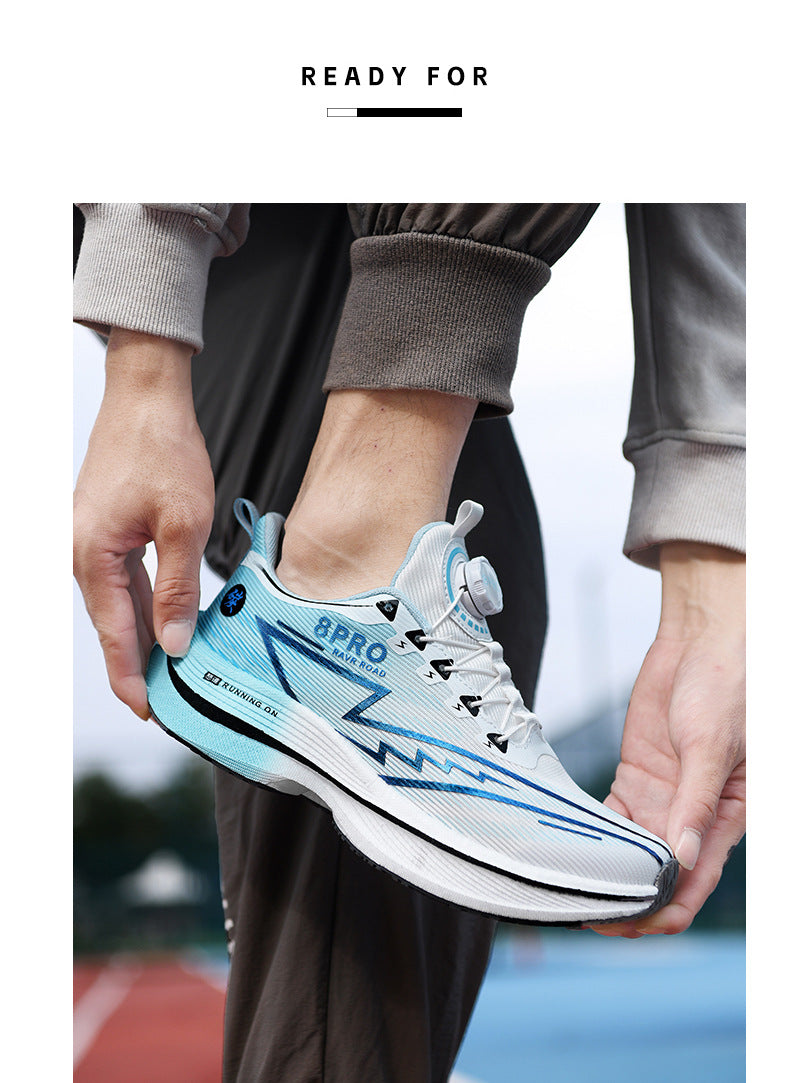 Red Rabbit8pro Full Palm Carbon Plate Racing Shock Absorption Running Shoes for Men and Women Couples Rotating Buckle Youth Student Sports Shoes