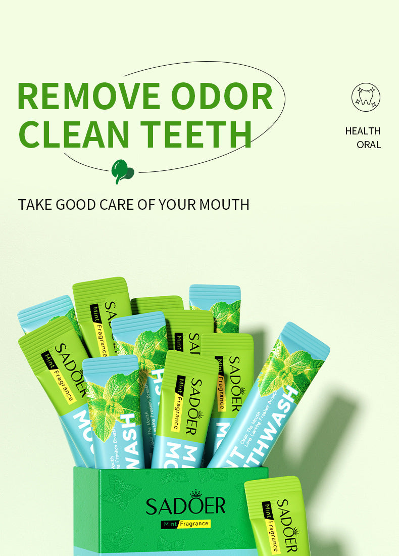 H Full English Mouthwash Box Set SADOER Disposable Portable Oral Cleaning  Wholesale