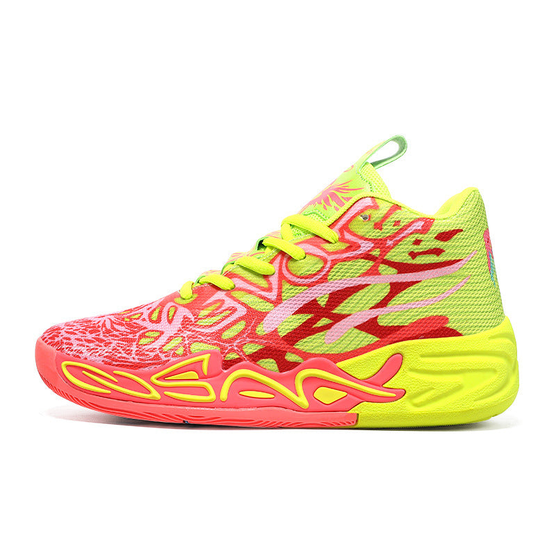 Fashion Trend Basketball Shoes New Youth Mandarin Duck Mesh Breathable Sports Shoes High-Top Training Boots