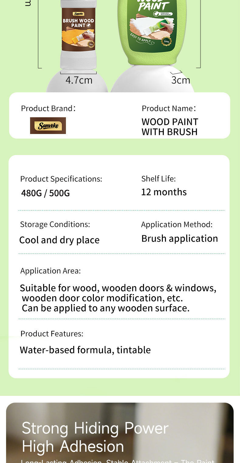 Brush for Wood Furniture Paint, Wood Products Color Change, Renovation Paint Brush, Wood Paint, Water-based Paint, Coating