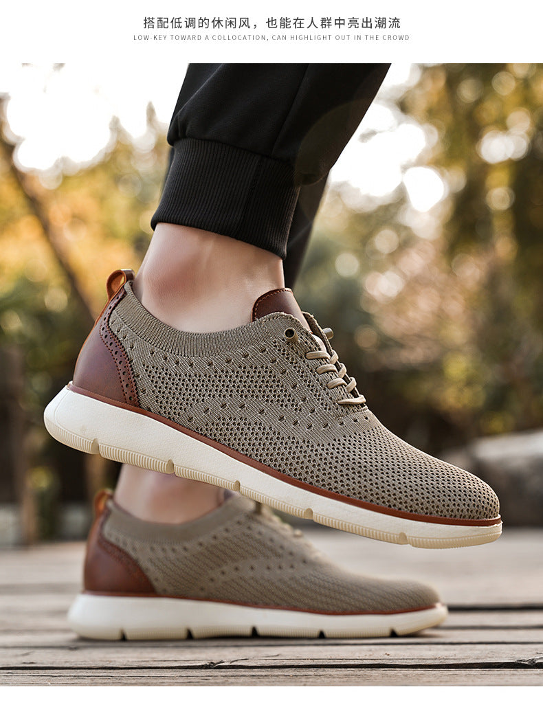 Foreign Trade Large Size Men's Shoes Lightweight Casual Sports Shoes Breathable Flyknit Mesh Loafers One-Piece Dropshipping Fashion Versatile