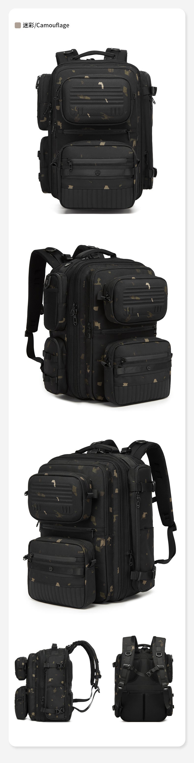 OZUKO Multifunctional Backpack Men's Large Capacity Backpack 3-in-1 detachable outdoor sports travel bag