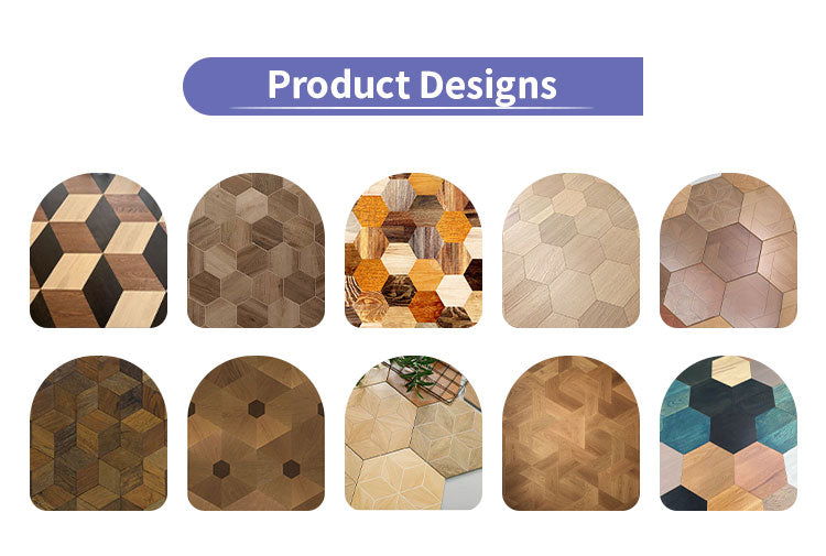 Customizable 12mm Multilayer Hexagon Oak Parquet Flooring | Engineered Oak Wood Floor Geometric Design Waterproof Outdoor