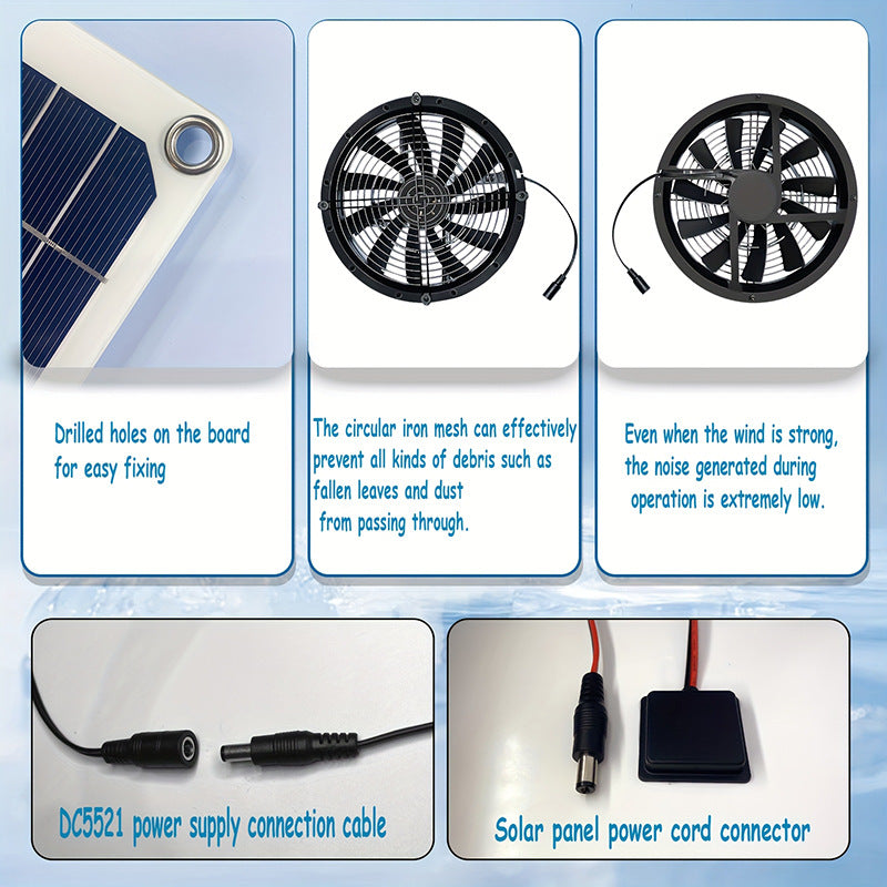 Factory Direct Solar Panel Kit Exhaust Fan Solar Photovoltaic Panel Suitable for Outdoor Chicken Coops Greenhouses Warehouses