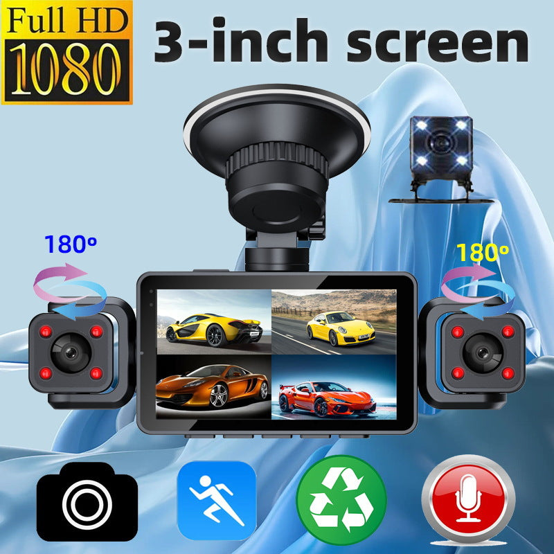 S224Recording4Lens Phone WIFI High Definition Internet1080P Infrared Night Vision3Inch Large Screen Rearview Camera