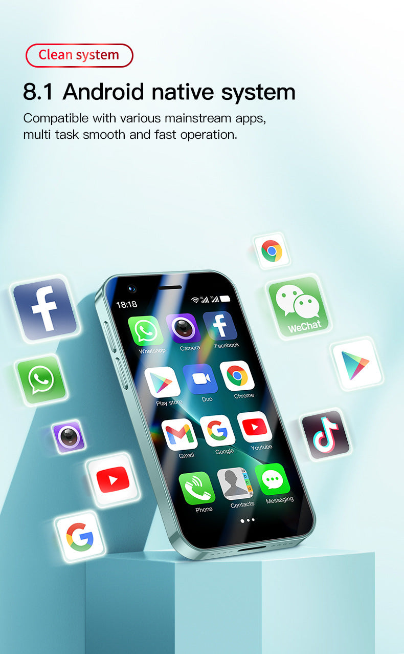 Hot Sale F8 Pro Mini Mobile Phone Dual Sim Quad Core Google Store Android Smart Small Phone(Popular)