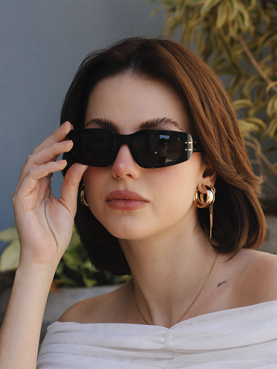 Fashion Square Frame Sunglasses for Women, Sun Protection, High-End European and American Style Small Frame Glasses Wholesale sunglasses Sunglasses