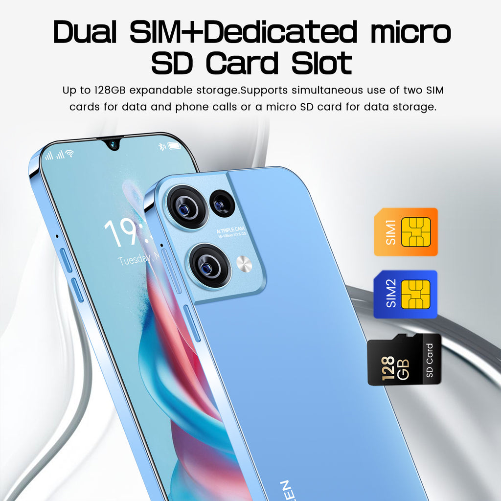 Reno9 Pro Mobile Phone7.3Inch high-definition large-screen Android smartphone factory price wholesale(Popular)