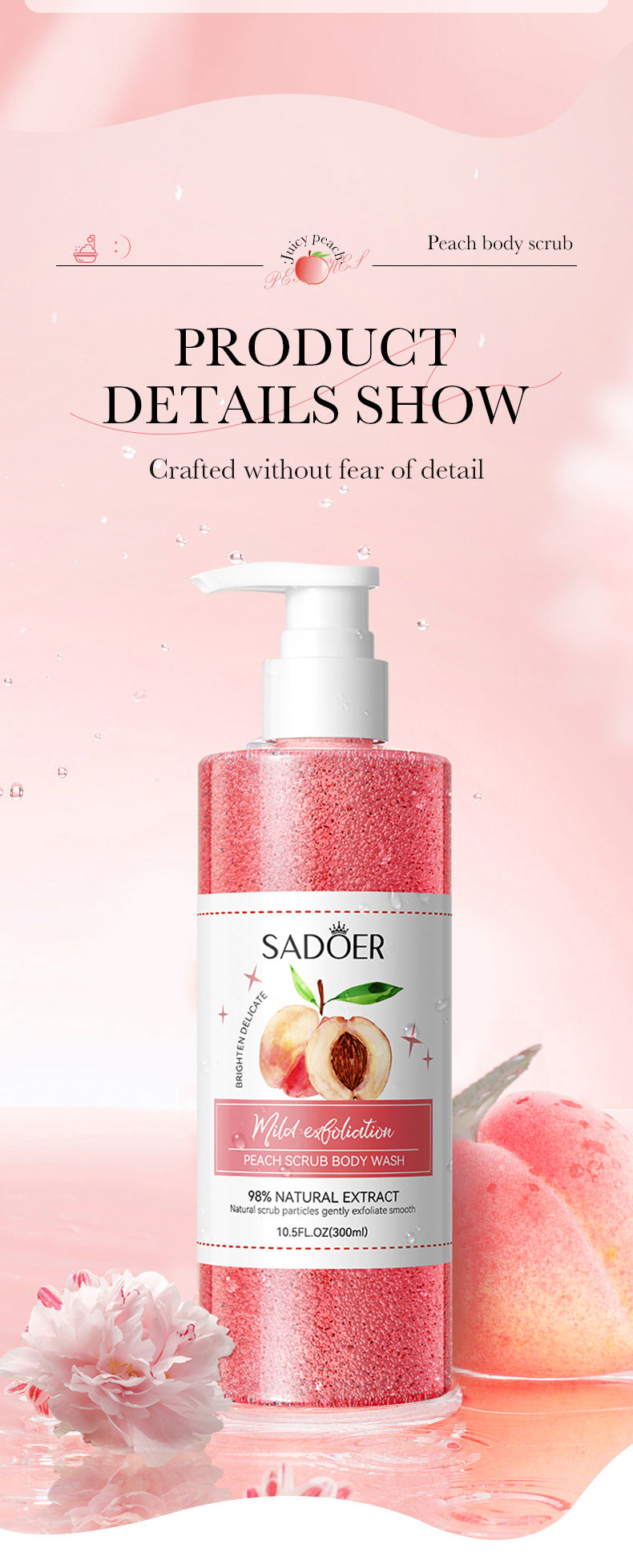 Full English Fruit Body Wash300mlSADOER Kiwi Body Scrub Shower Gel  Wholesale