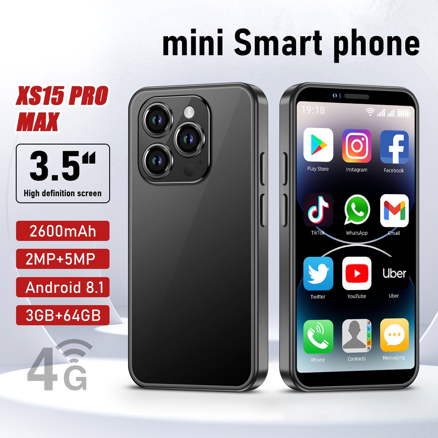 Hot-selling Exclusive for Mobile Phones XS15Smartphone Dual SIM Mini Smartphone Android4G Small Mobile Phone Wholesale