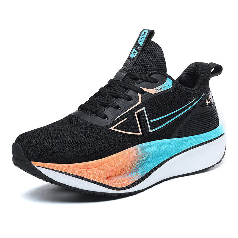 New Marathon Racing Anti-Slip Wear-Resistant Running Shoes Couple Popcorn Carbon Plate Cushioning Rebound Soft Sole Sports Shoes