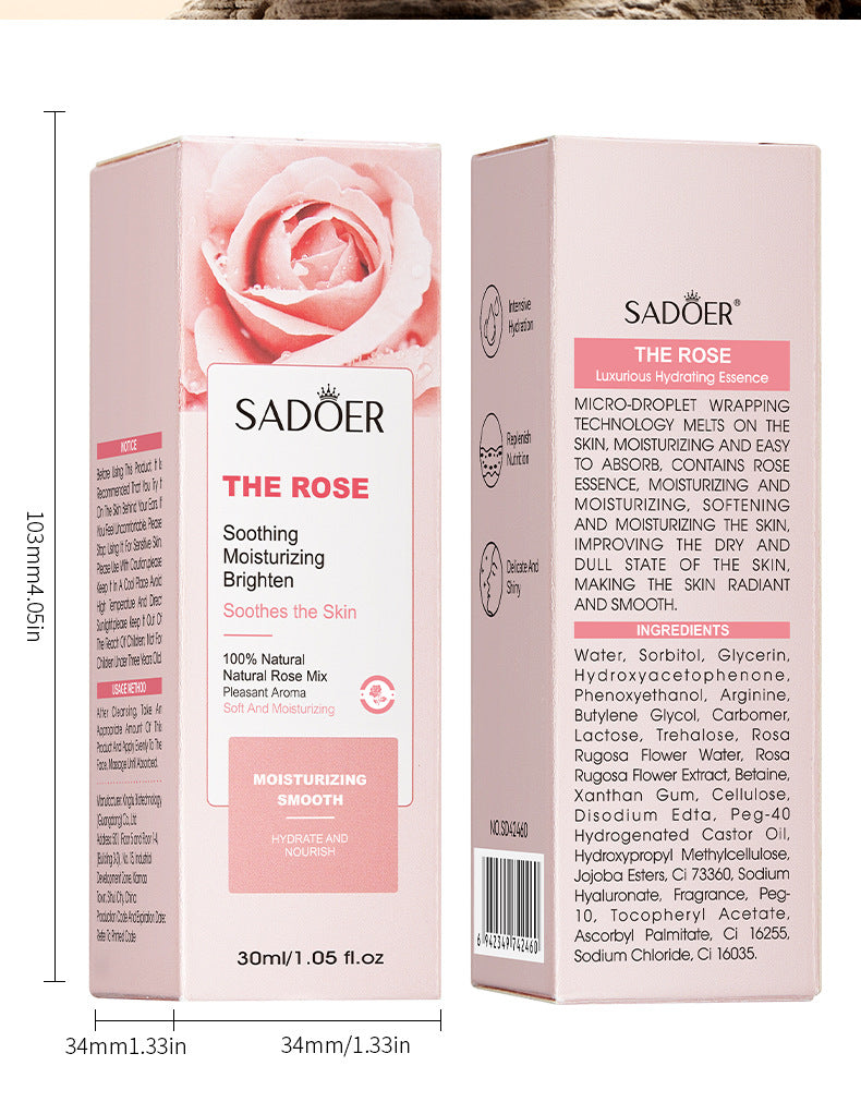 Full English Plant Essence Serum SADOER Aloe Vera Rose Chamomile Hydrating Moisturizing  Foreign Trade Wholesale