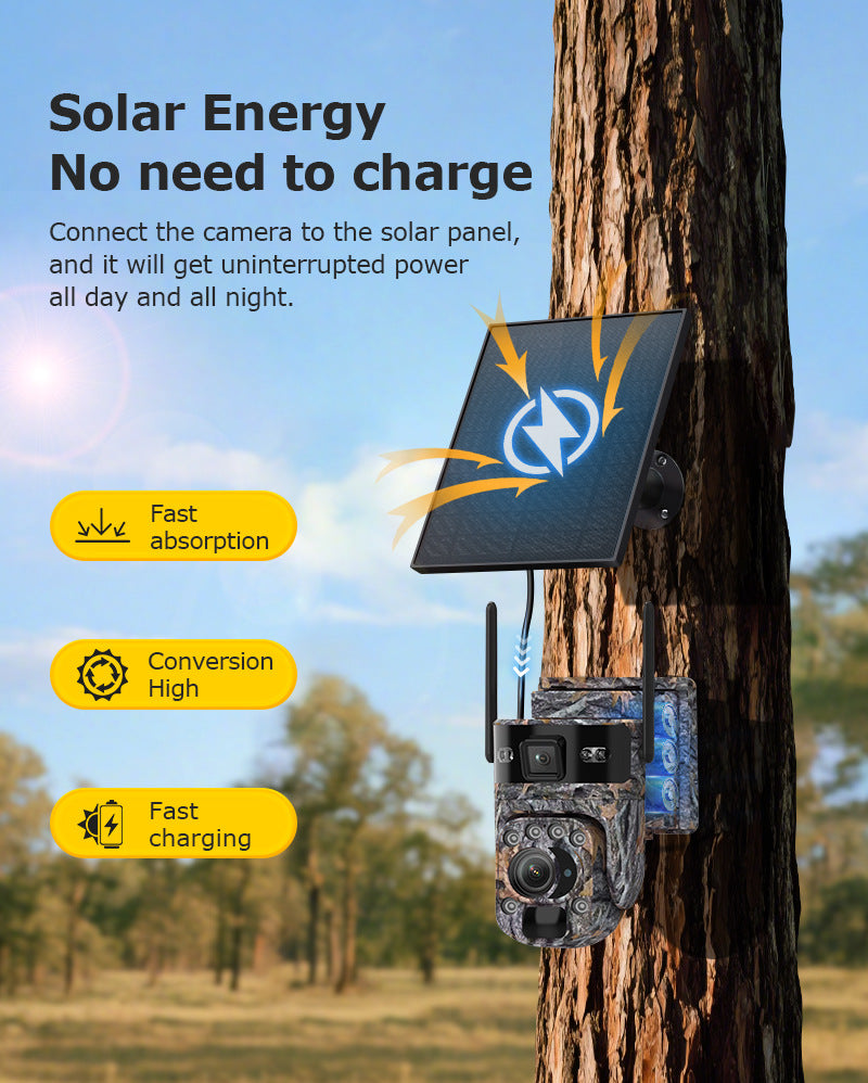 Specially designed for the new bush camouflage pattern4G Solar-powered Camera6MP Hd202x Zoom Surveillance Camera