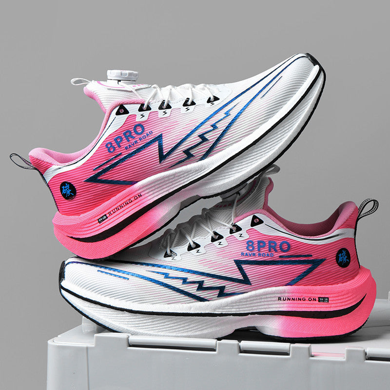 Red Rabbit8pro Full Palm Carbon Plate Racing Shock Absorption Running Shoes for Men and Women Couples Rotating Buckle Youth Student Sports Shoes
