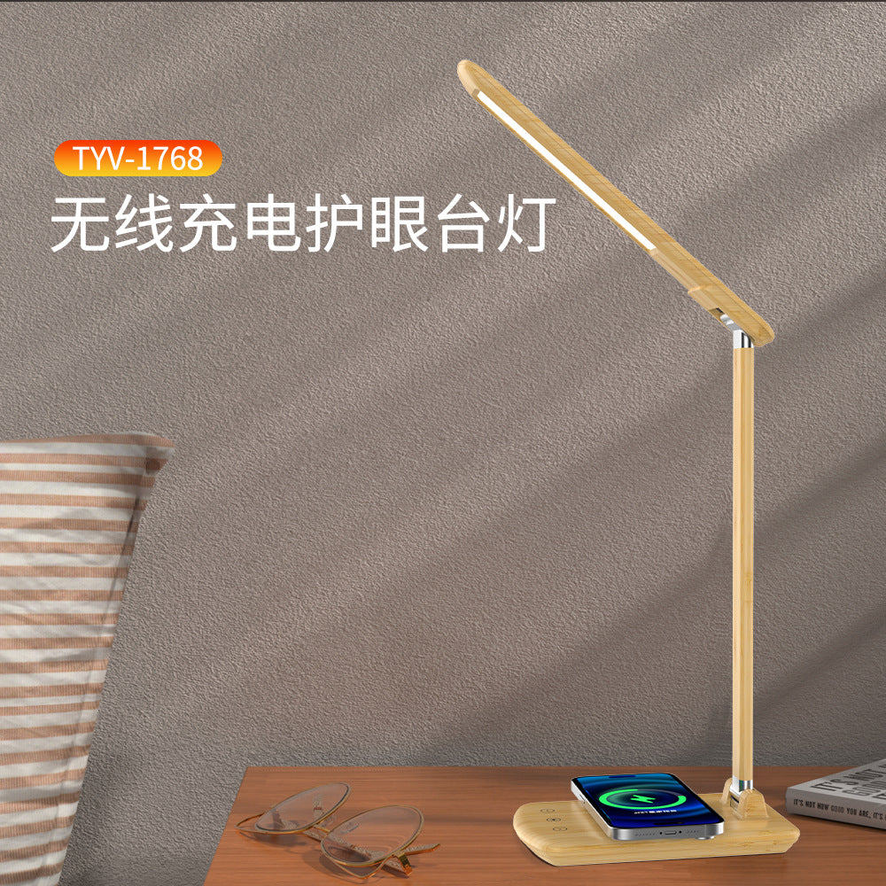 Smart Desk Lamp with Wireless Charging for Phones, Desk Lamp for Study, Bedroom, Children's Eye Protection, Office Gift Lamp