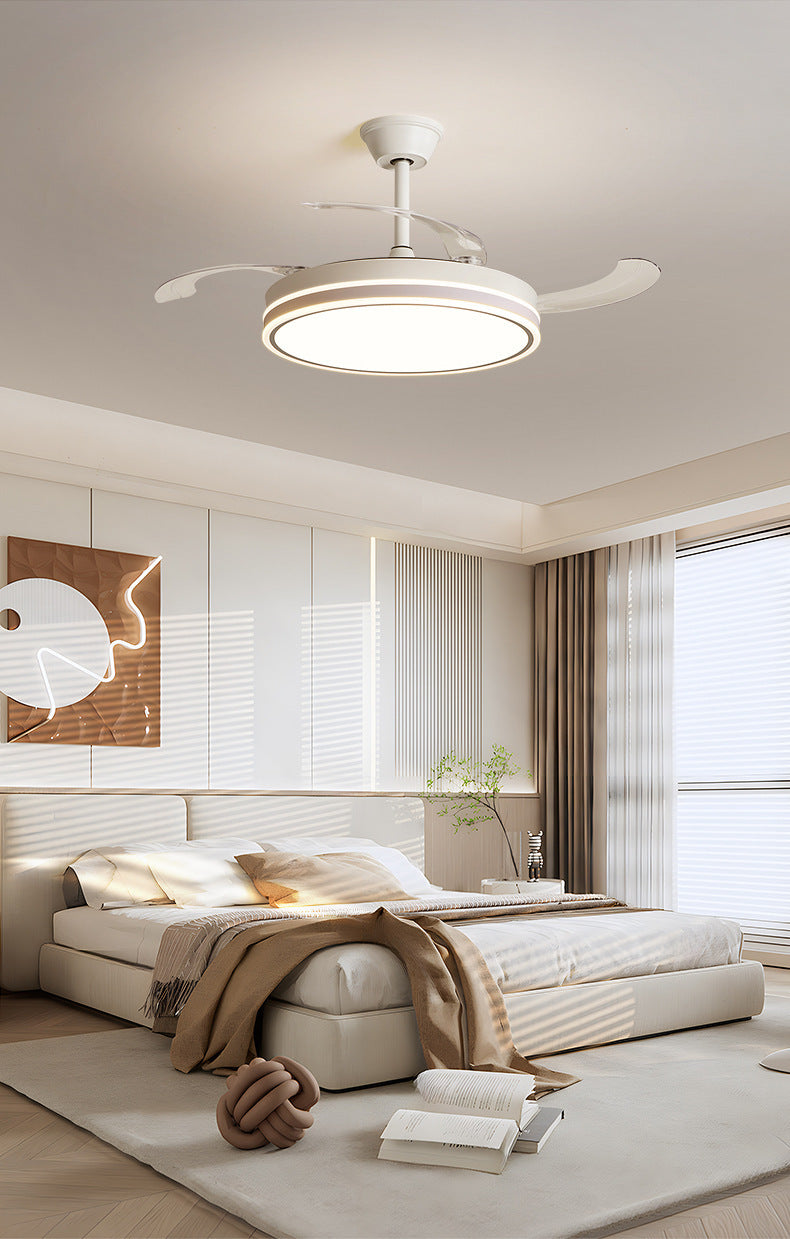 2025New Modern Minimalist Ceiling Fan Light Living Room With Electric Fan Chandelier Dining Room Bedroom421-inch Invisible Fan Light