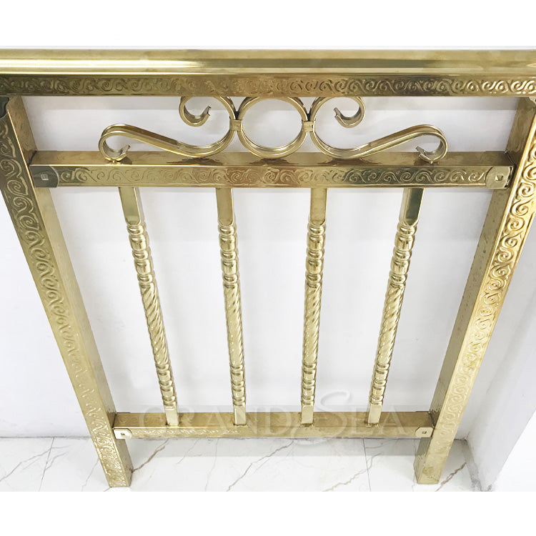 Ornamental Balustrade Luxury Type Casting Brass Gold Stair Handrails