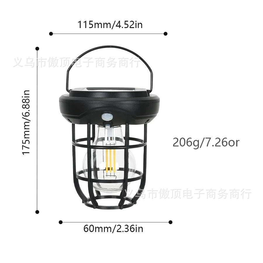 New Solar Tungsten Wall Light Human Body Sensor Camping Bulb Light Emergency Light Outdoor Camping Light