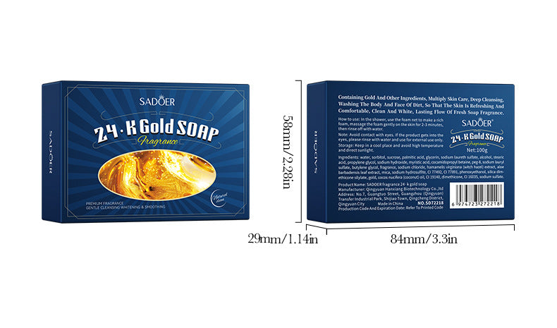 24K Gold Handmade Essential Oil Soap SADOER Universal Handmade Soap for Body Cleansing Cross-Border Wholesale