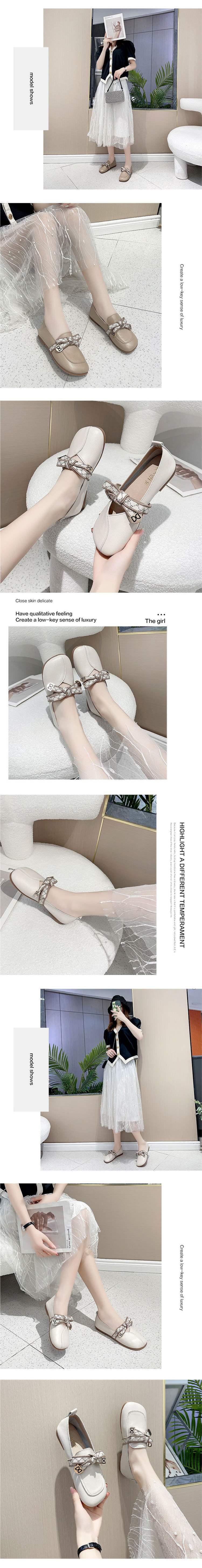 Butterfly Knot Flat Shoes for Women, Soft Sole Lightweight Mango Toe Loafers, Slip-On Moccasins for Pregnant Women