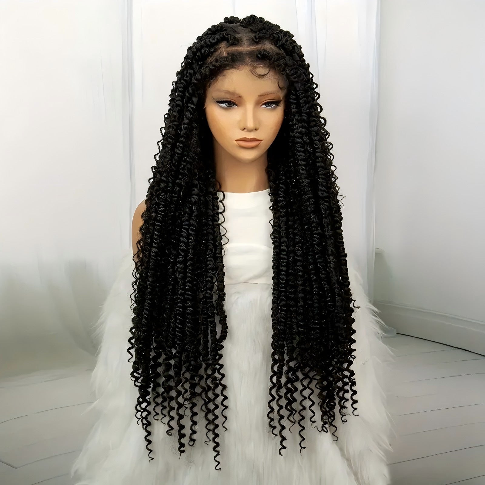 Cross-Border New African Braided Wig Hand-Woven Full Lace Double Strand Passion twist Feizi Chemical Fiber Head Cover