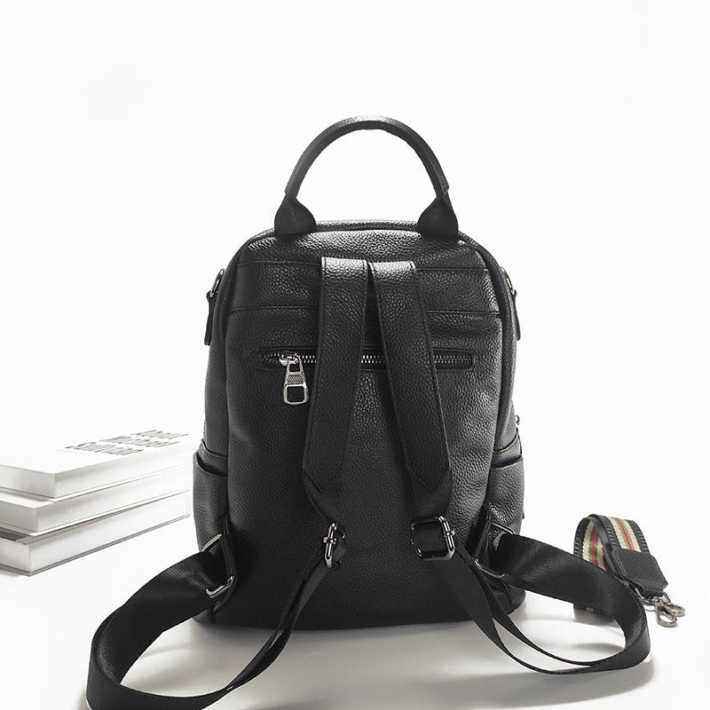 Anti-theft Backpack for Women Genuine Leather Travel Backpack with Fingerprint Unlock Versatile Casual Large Capacity Shoulder Bag