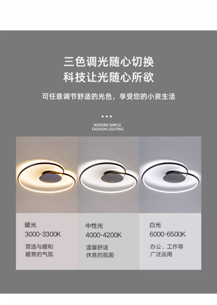 Bedroom light led Modern Minimalist Ceiling Light Internet Celebrity ins Creative Heart-Shaped Home Main Bedroom Study Zhongshan Lighting