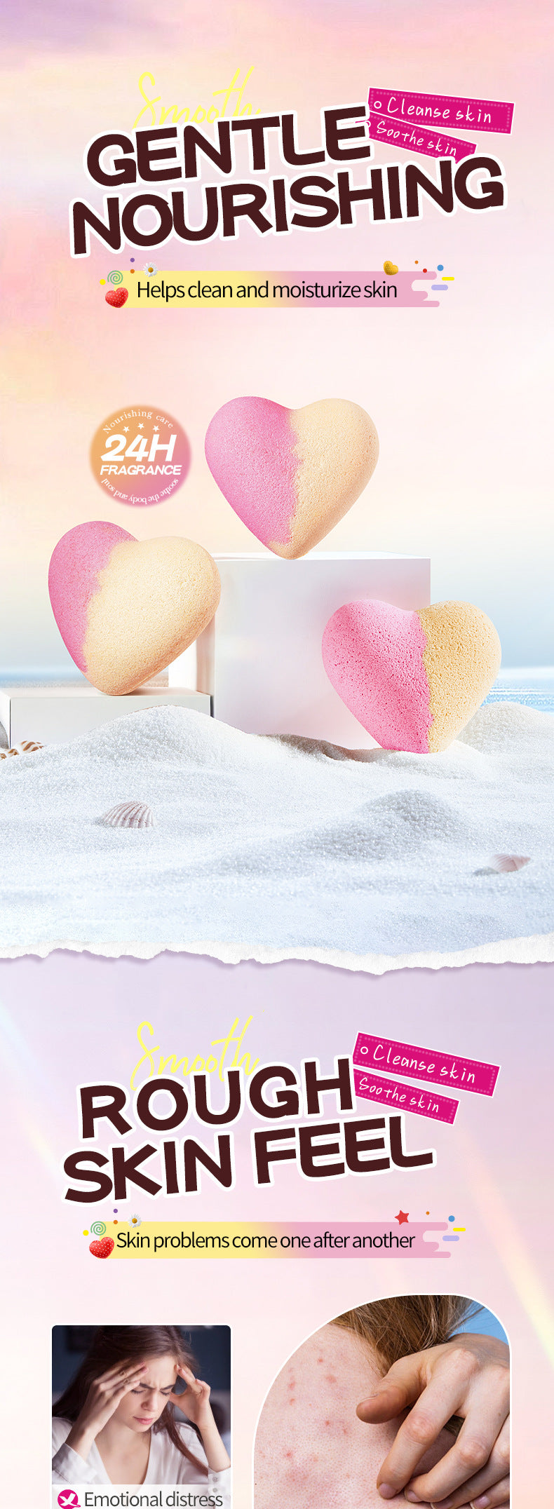 Cross-border Heart-shaped Bath Bomb120g  Deep Cleansing Body Bath Bath Salts Export Manufacturer Wholesale