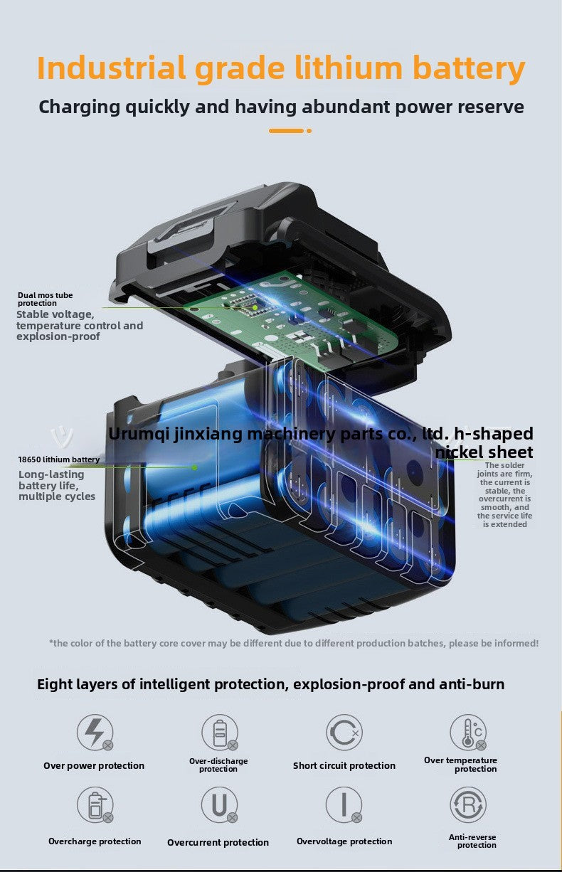 Industrial Hair Dryer Rechargeable Lithium Battery Blower Garden Dust Blower Electric Vehicle Dust Collector Suction Fan