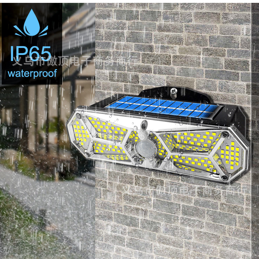 New Outdoor Solar Wall Light LED Human Body Sensor Light Waterproof Street Light Super Bright Garden Courtyard Light