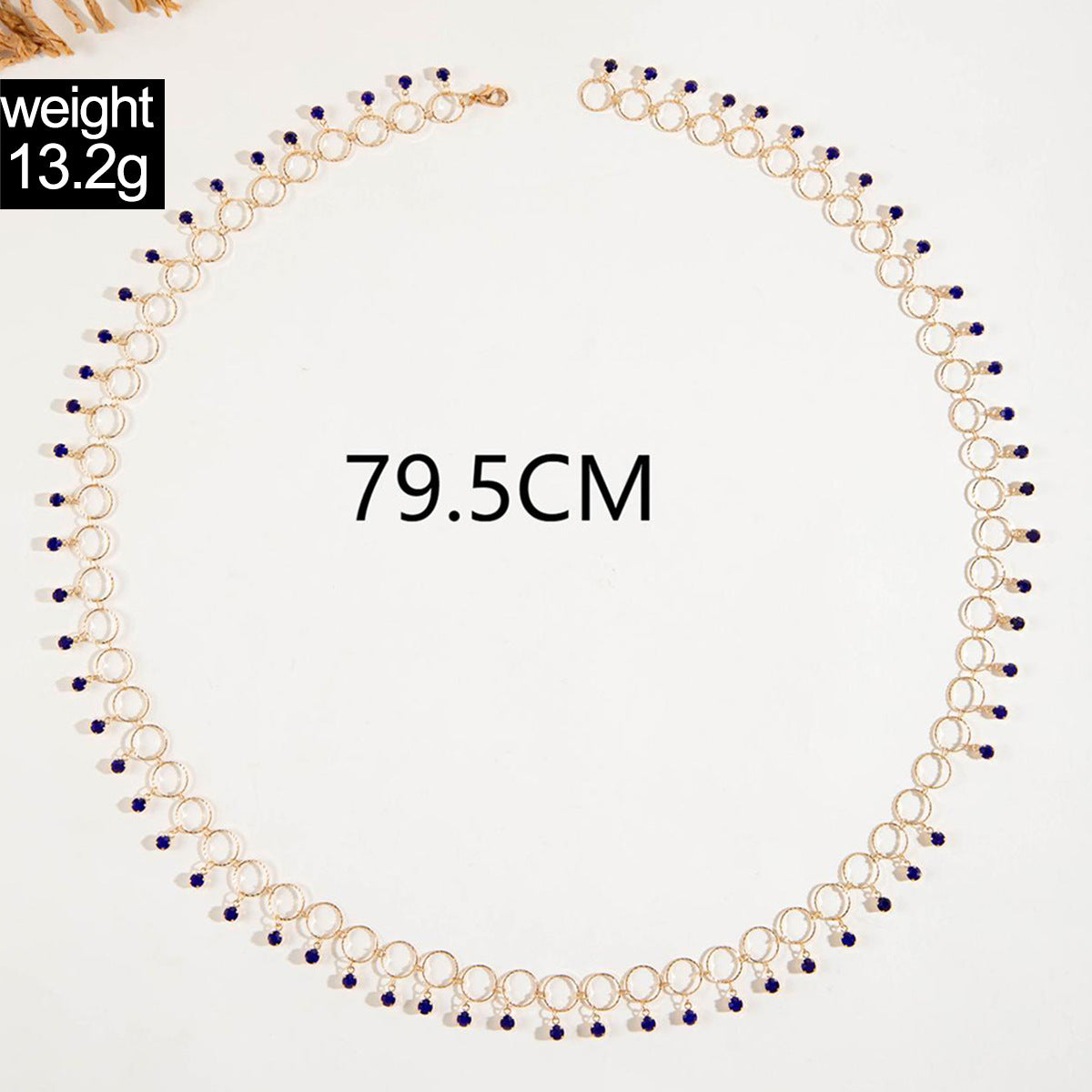 Simple Colorful Beaded Tassel y Chain Necklace Elegant Versatile Diamond-Studded Sweater Chain Jewelry