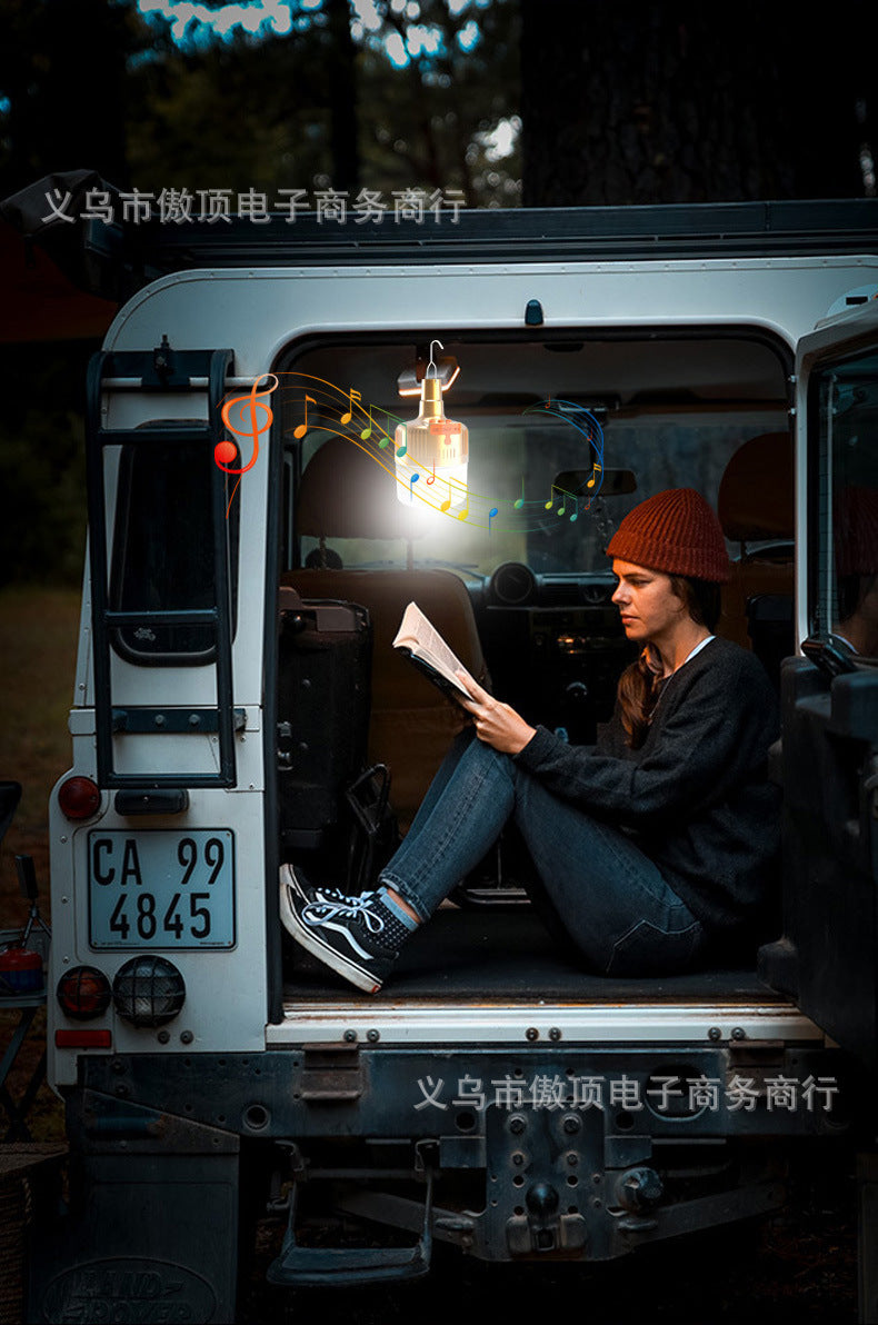 2022New Outdoor Tent Light Bluetooth Speaker Camping Light Camping Light Mobile Phone Emergency Charging Home Lighting