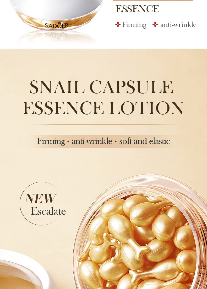 Full English Capsule Essential Oil SADOER Snail Essence Milk Moisturizing and Rejuvenating Cream  Foreign Trade Wholesale