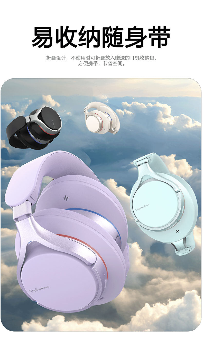 Private Model2025New heavy bass long battery life over-ear headphones ANC Noise-canceling Wireless Bluetooth Earbuds Patent B12