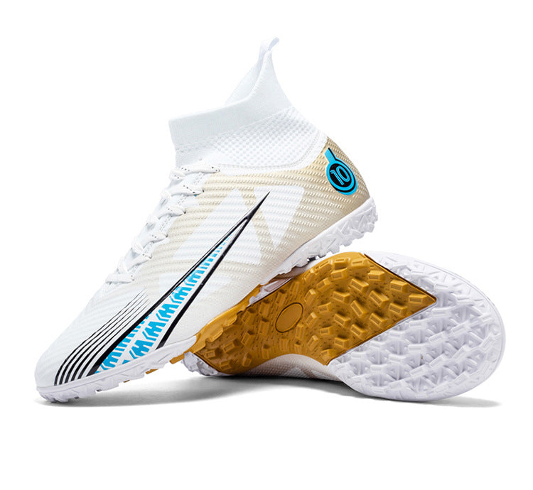 World Cup Football Shoes Men's High Top Long Spike Lawn Broken Spike Youth Student Competition Training Shoes