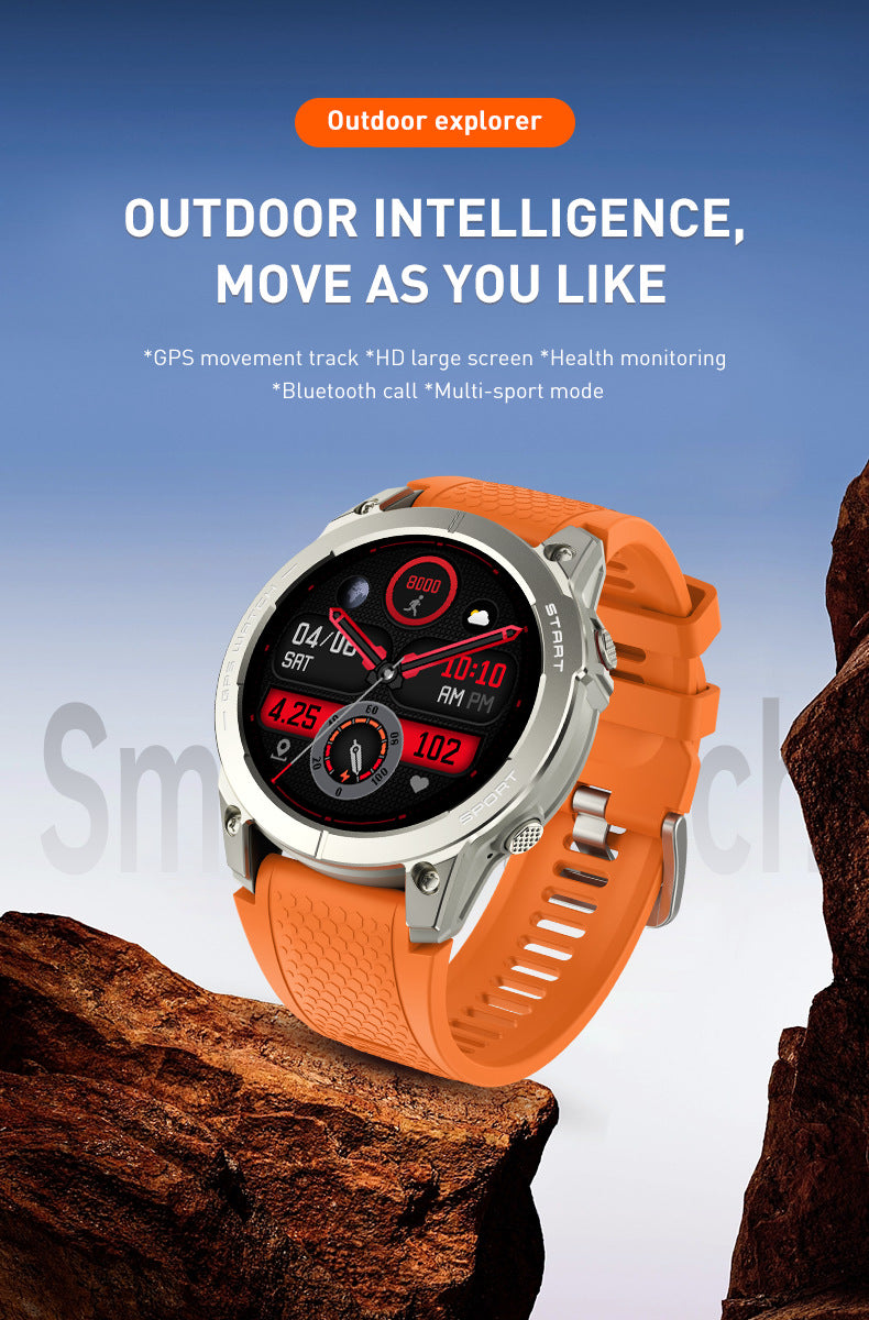 S53Smart Watch1.43inch Bluetooth Call Heart Rate Monitor Pedometer Sleep Monitor GPS Beidou Positioning Three-Proof Sports