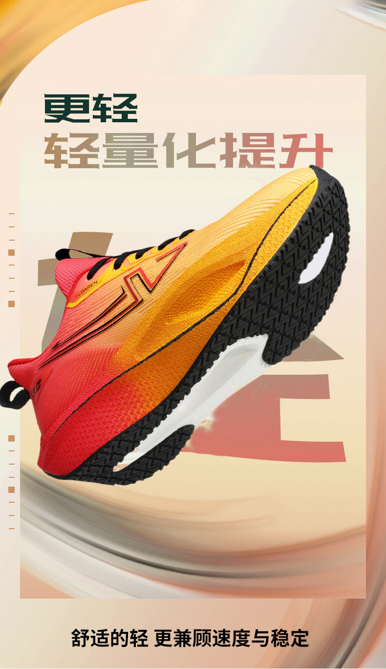 New Marathon Racing Anti-Slip Wear-Resistant Running Shoes Couple Popcorn Carbon Plate Cushioning Rebound Soft Sole Sports Shoes